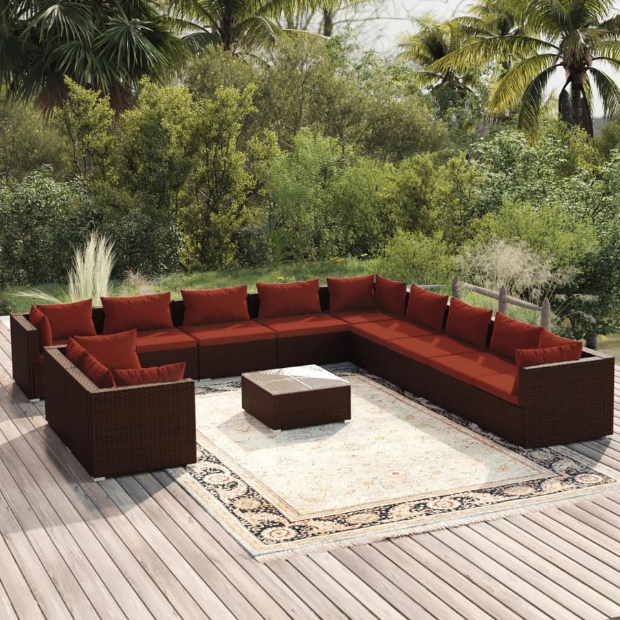 12-Delige Loungeset Met Kussens Poly Rattan 1