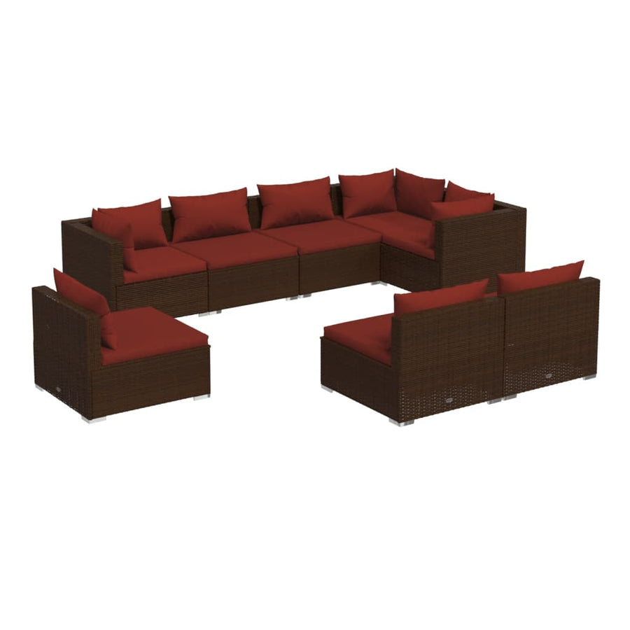 8-Delige Loungeset Met Kussens Poly Rattan 1