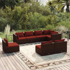 Loungeset 8-delig poly rattan bruin