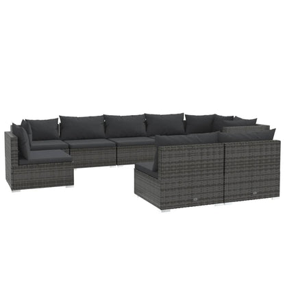 9-Delige Loungeset Met Kussens Poly Rattan 1