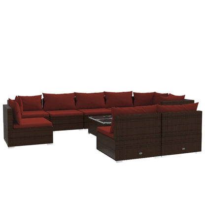 10-Delige Loungeset Met Kussens Poly Rattan 1