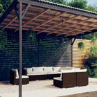 9-delige Loungeset met kussens poly rattan bruin 6x midden + 3x hoek