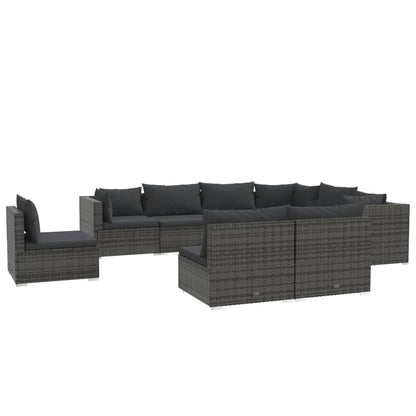 9-Delige Loungeset Met Kussens Poly Rattan 1