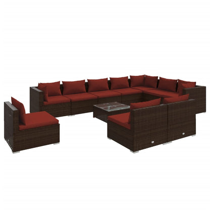 1 Loungeset Met Kussens Poly Rattan 1