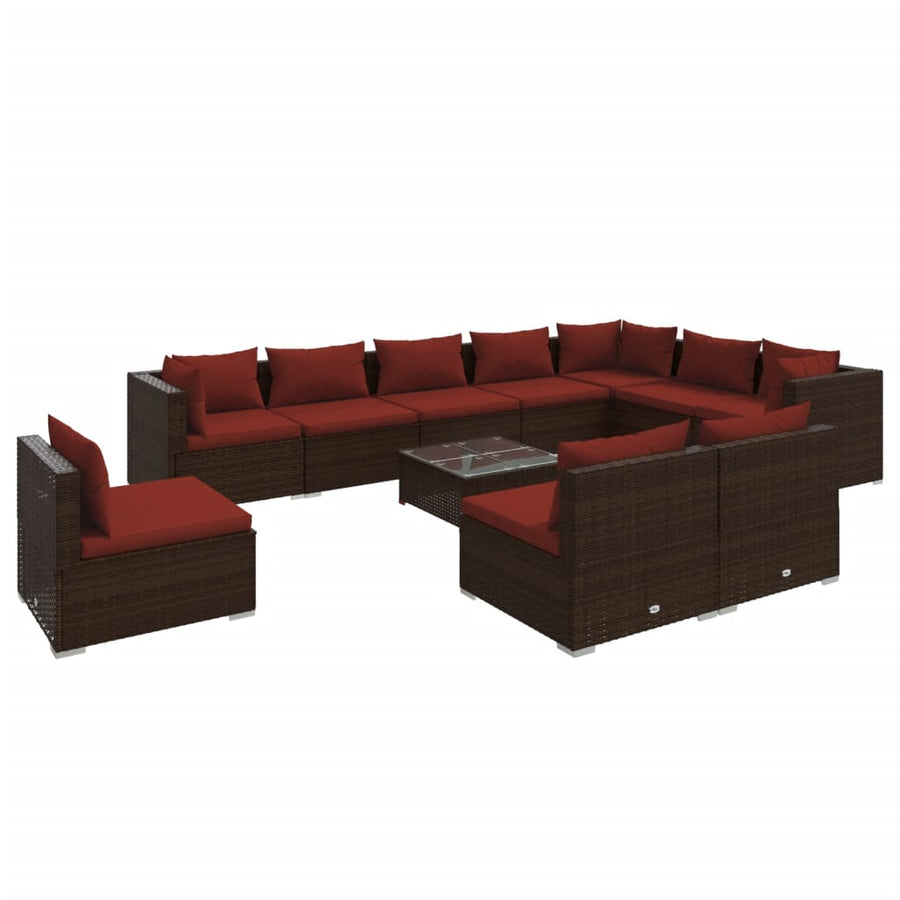 1 Loungeset Met Kussens Poly Rattan 1