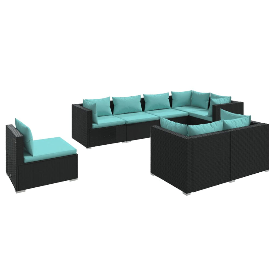 8-Delige Loungeset Met Kussens Poly Rattan 1