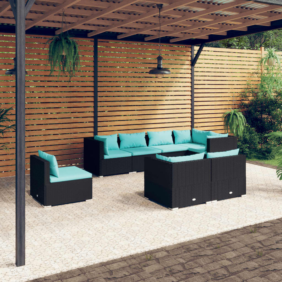 8-Delige Loungeset Met Kussens Poly Rattan 1