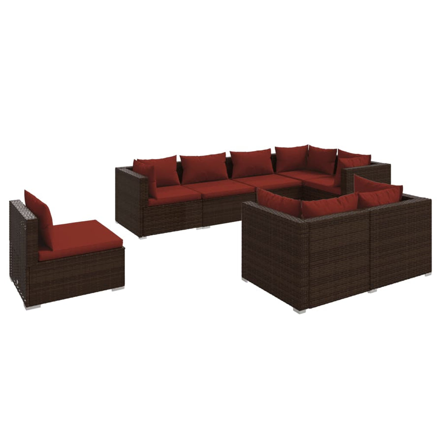 8-Delige Loungeset Met Kussens Poly Rattan 1