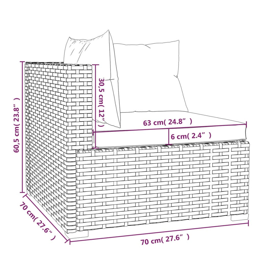 8-Delige Loungeset Met Kussens Poly Rattan 1