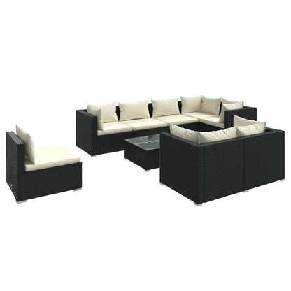 9-Delige Loungeset Met Kussens Poly Rattan 1
