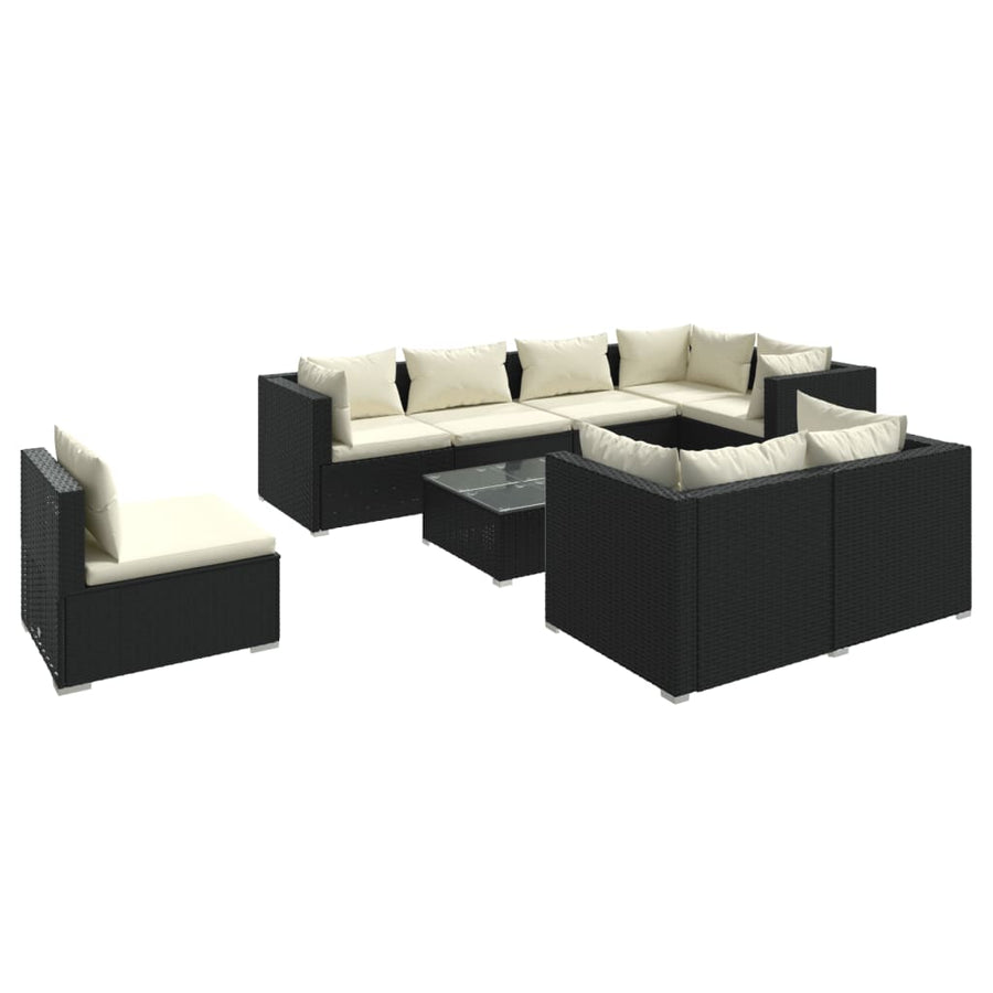 9-Delige Loungeset Met Kussens Poly Rattan 1