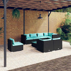 Loungeset 9-delig poly rattan zwart