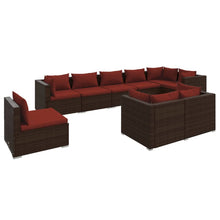 9-Delige Loungeset Met Kussens Poly Rattan 1