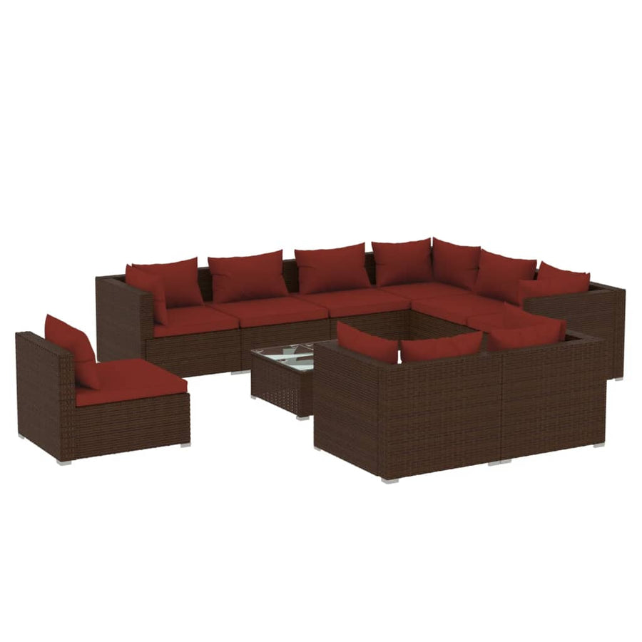 10-Delige Loungeset Met Kussens Poly Rattan 1