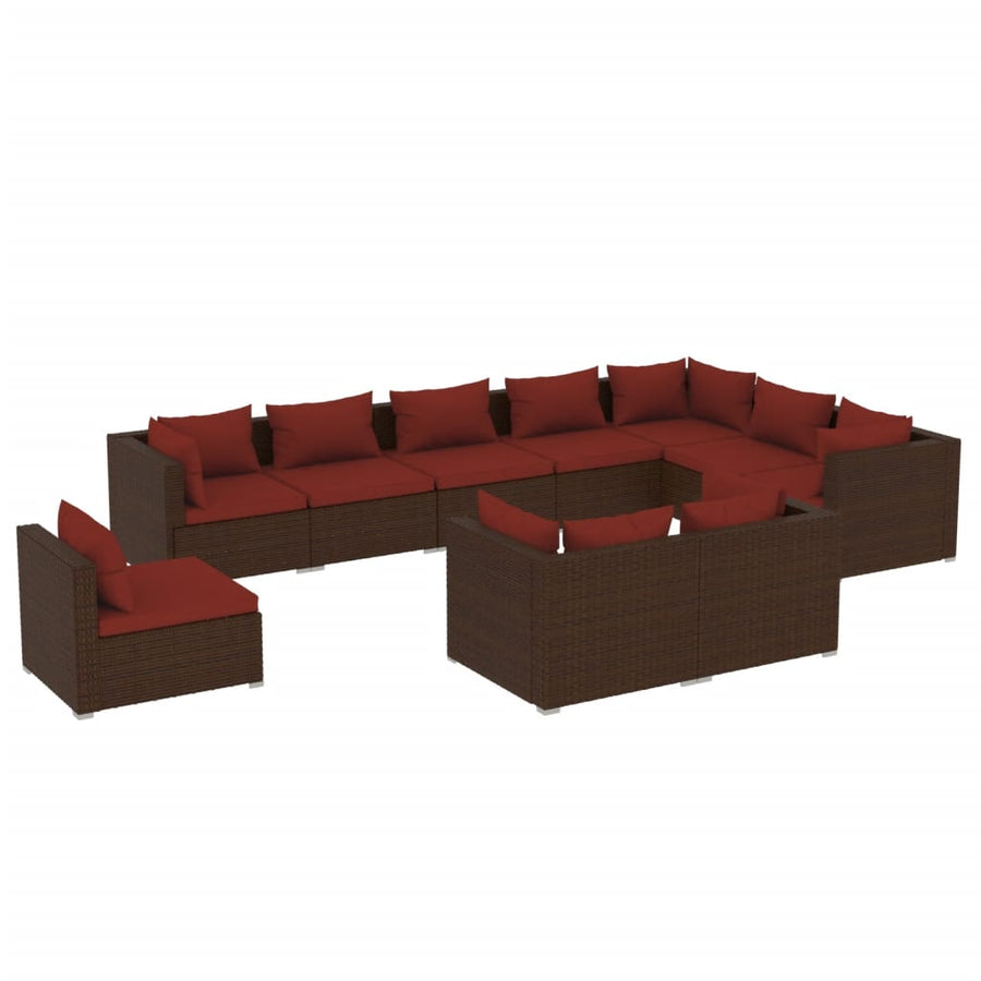 10-Delige Loungeset Met Kussens Poly Rattan 1