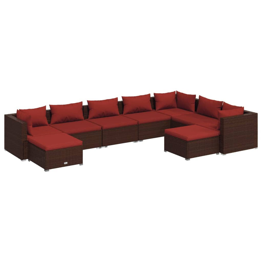 9-Delige Loungeset Met Kussens Poly Rattan 1