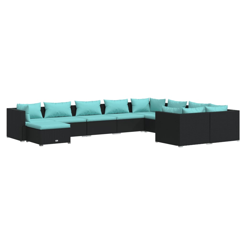 10-Delige Loungeset Met Kussens Poly Rattan 1