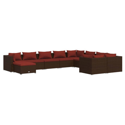 10-Delige Loungeset Met Kussens Poly Rattan 1