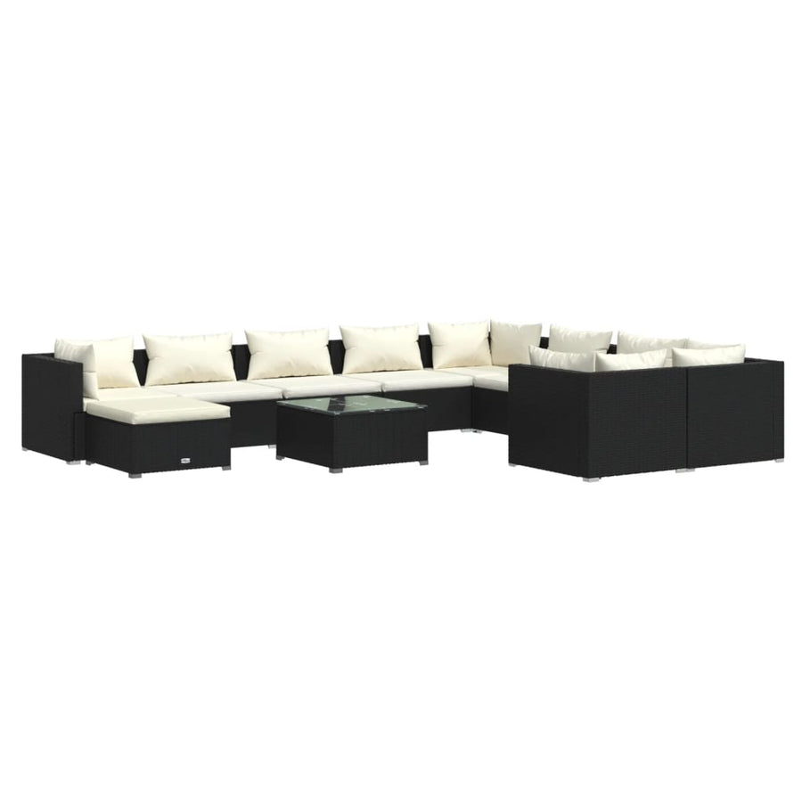 1 Loungeset Met Kussens Poly Rattan 1