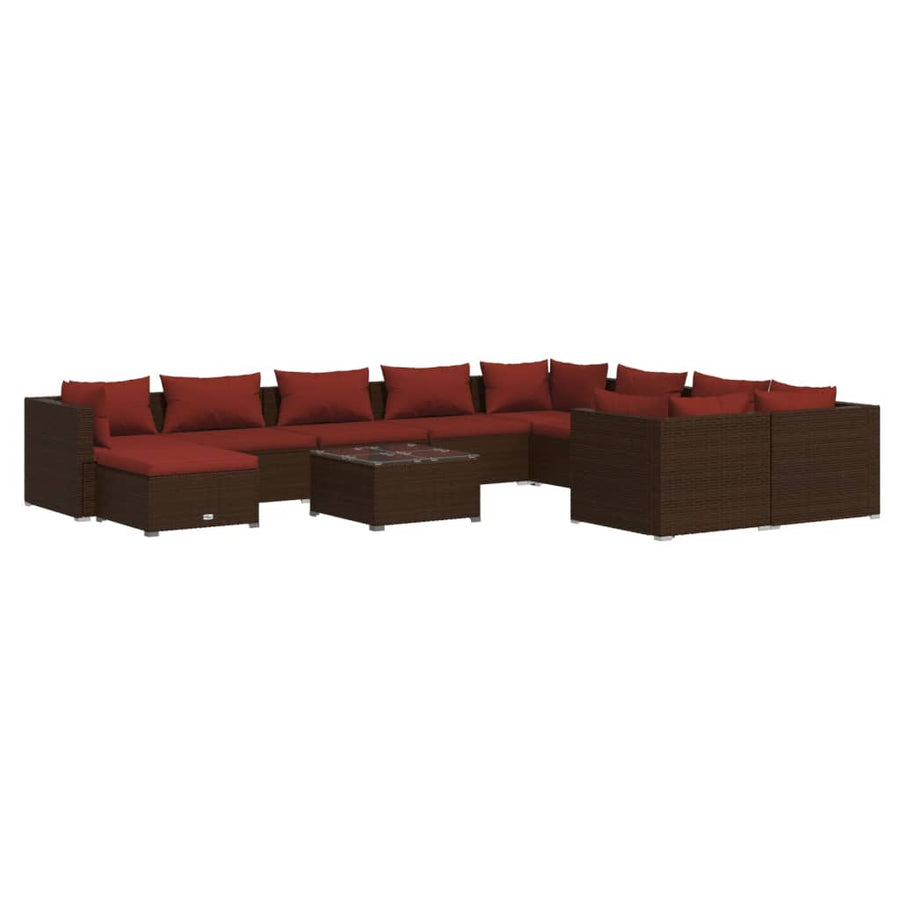 1 Loungeset Met Kussens Poly Rattan 1
