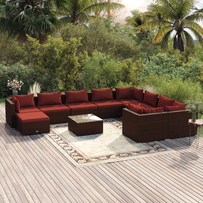 1 Loungeset Met Kussens Poly Rattan 1