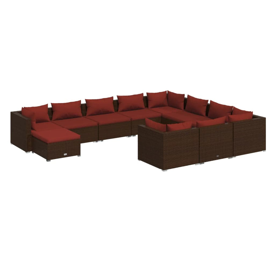 1 Loungeset Met Kussens Poly Rattan 1