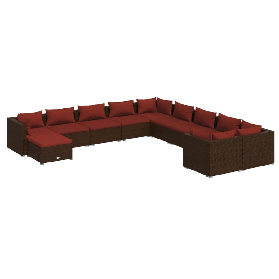 1 Loungeset Met Kussens Poly Rattan 1
