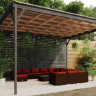 3-delige Loungeset met kussens poly rattan 4x hoek + 7x midden + voetensteun + Tafel