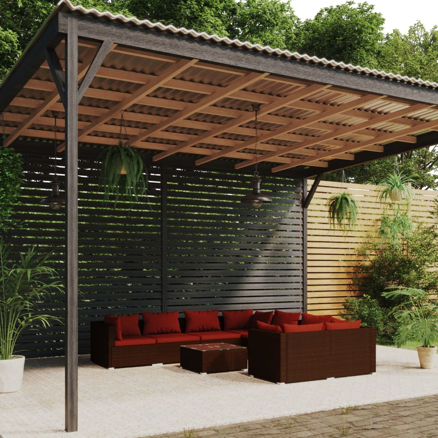 9-Delige Loungeset Met Kussens Poly Rattan 1