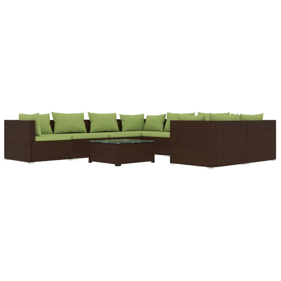 9-Delige Loungeset Met Kussens Poly Rattan 1