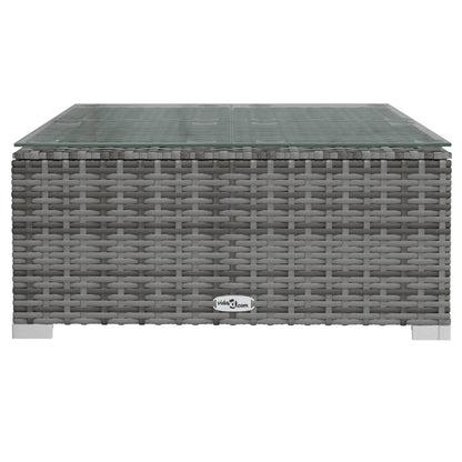 9-delige Loungeset met kussens poly rattan grijs