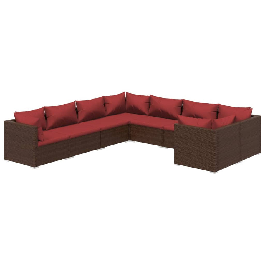 8-Delige Loungeset Met Kussens Poly Rattan 1