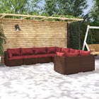 Loungeset 8-delig poly rattan bruin