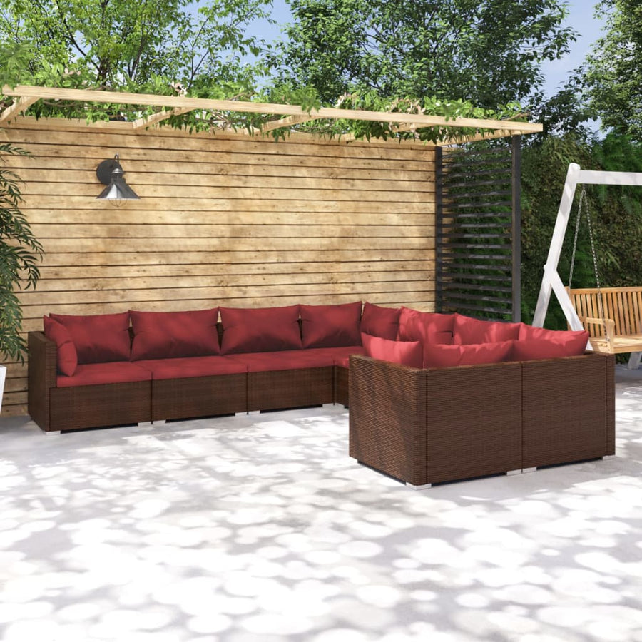 8-Delige Loungeset Met Kussens Poly Rattan 1