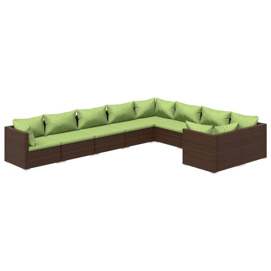 9-Delige Loungeset Met Kussens Poly Rattan 1
