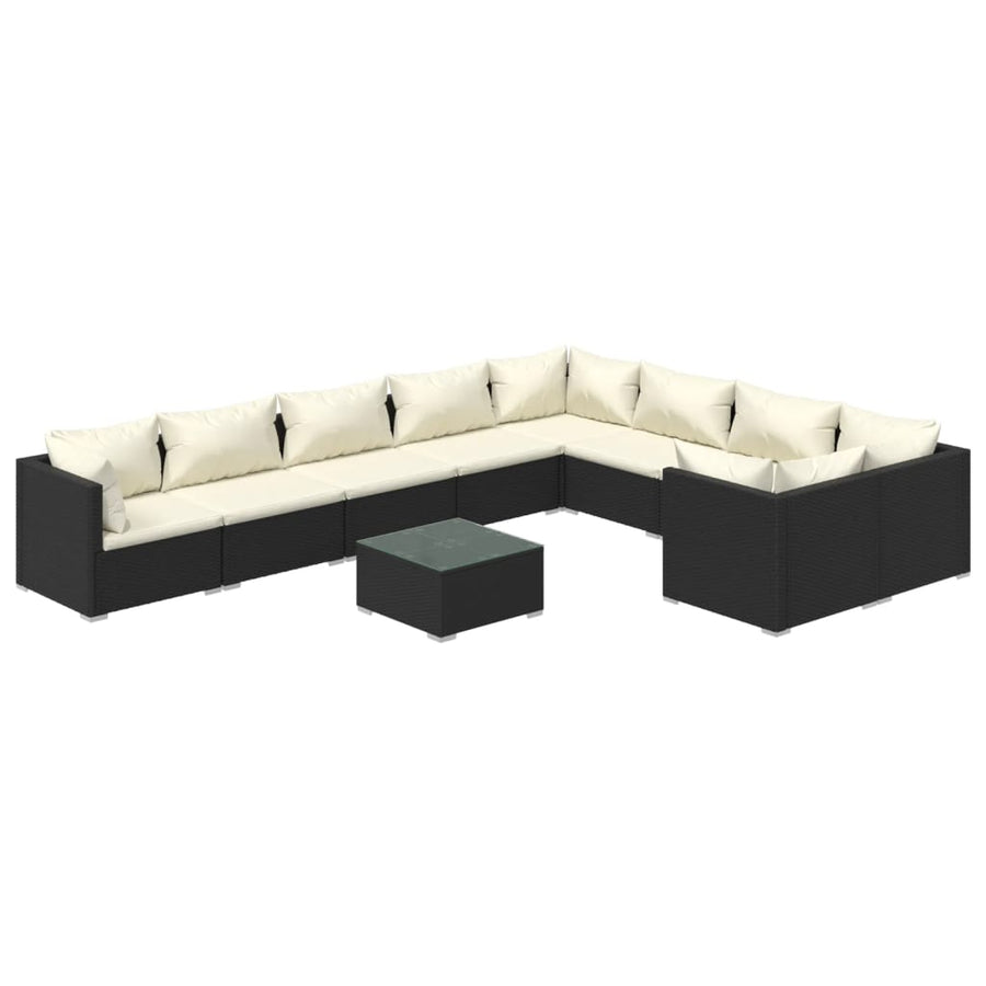 10-Delige Loungeset Met Kussens Poly Rattan 1