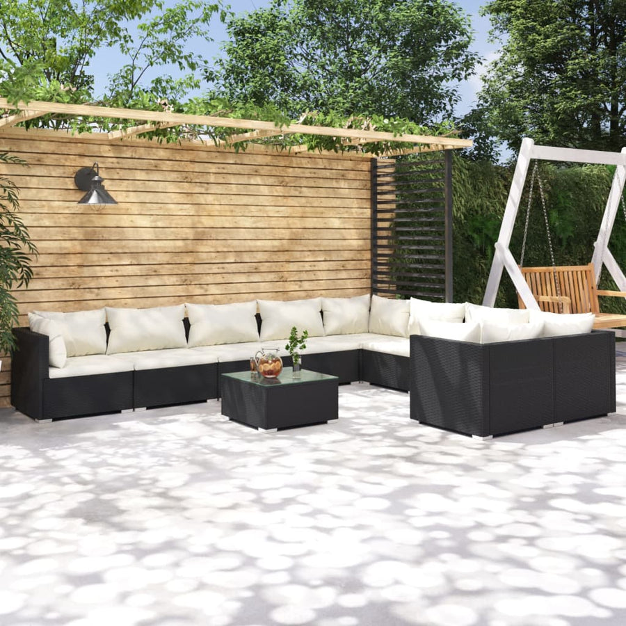 10-Delige Loungeset Met Kussens Poly Rattan 1