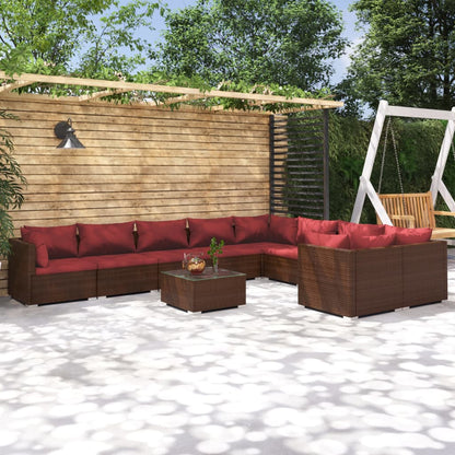 10-Delige Loungeset Met Kussens Poly Rattan 1