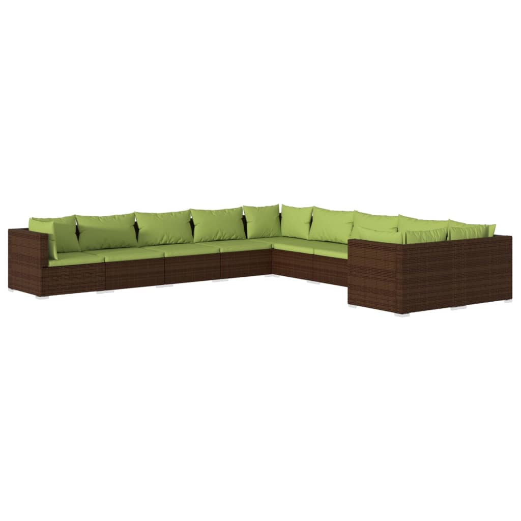 10-Delige Loungeset Met Kussens Poly Rattan 1
