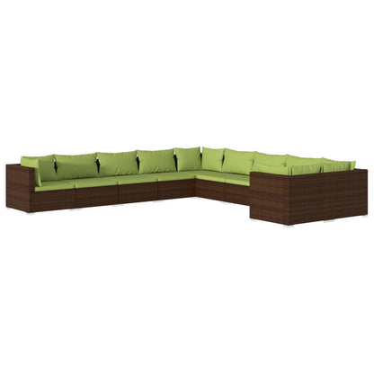 10-Delige Loungeset Met Kussens Poly Rattan 1