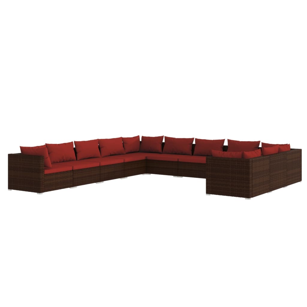 1 Loungeset Met Kussens Poly Rattan 1