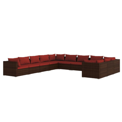 1 Loungeset Met Kussens Poly Rattan 1