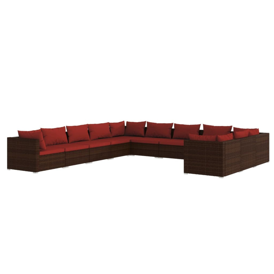 1 Loungeset Met Kussens Poly Rattan 1