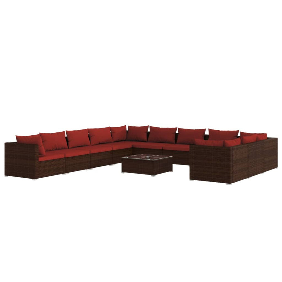 12-Delige Loungeset Met Kussens Poly Rattan 1
