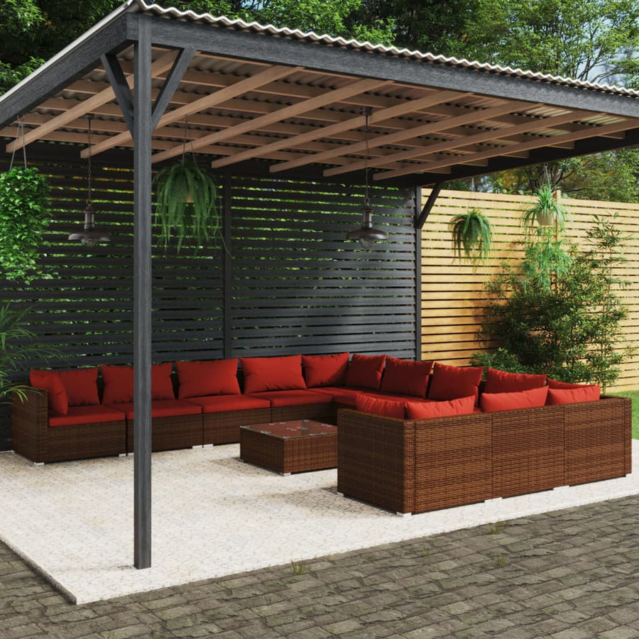 12-Delige Loungeset Met Kussens Poly Rattan 1