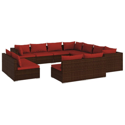 1 Loungeset Met Kussens Poly Rattan 1