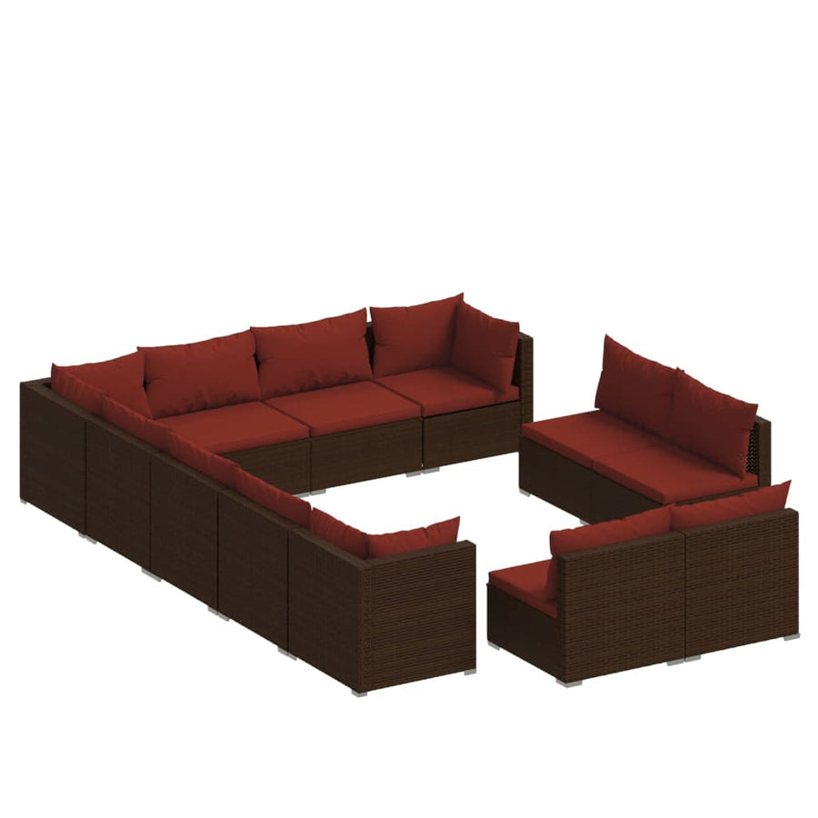 12-Delige Loungeset Met Kussens Poly Rattan 1