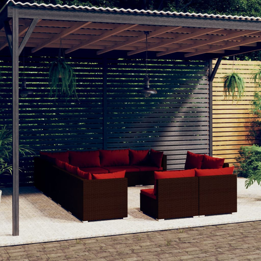 12-Delige Loungeset Met Kussens Poly Rattan 1