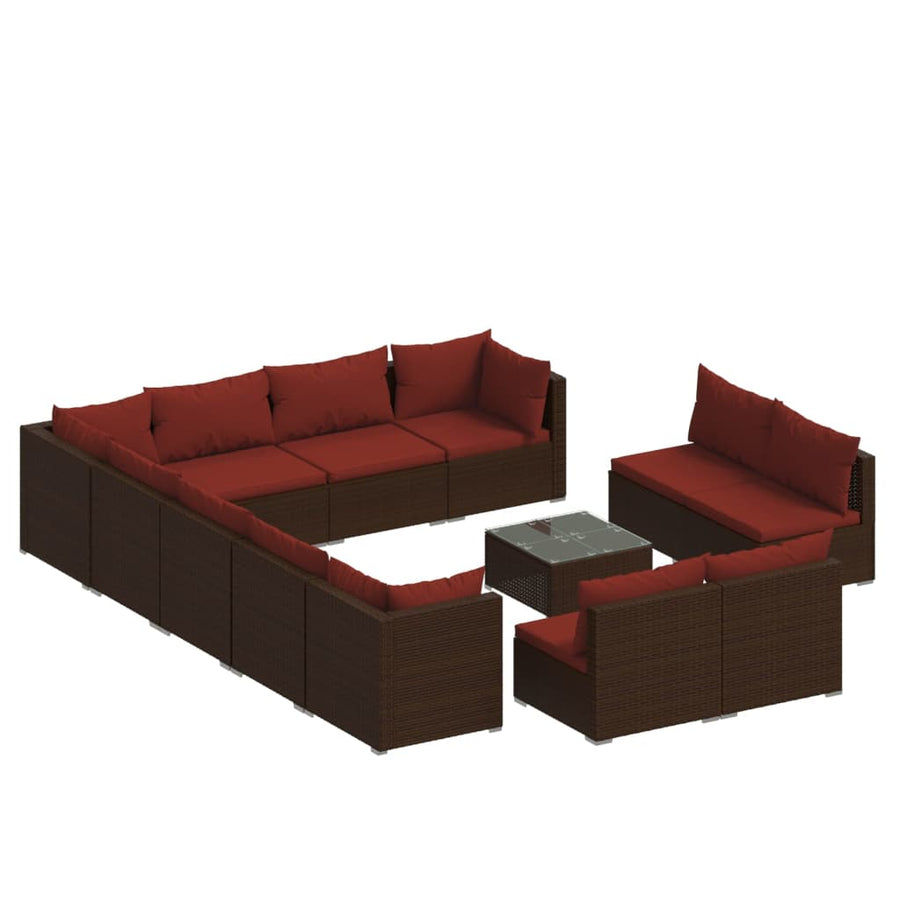 13-Delige Loungeset Met Kussens Poly Rattan 1