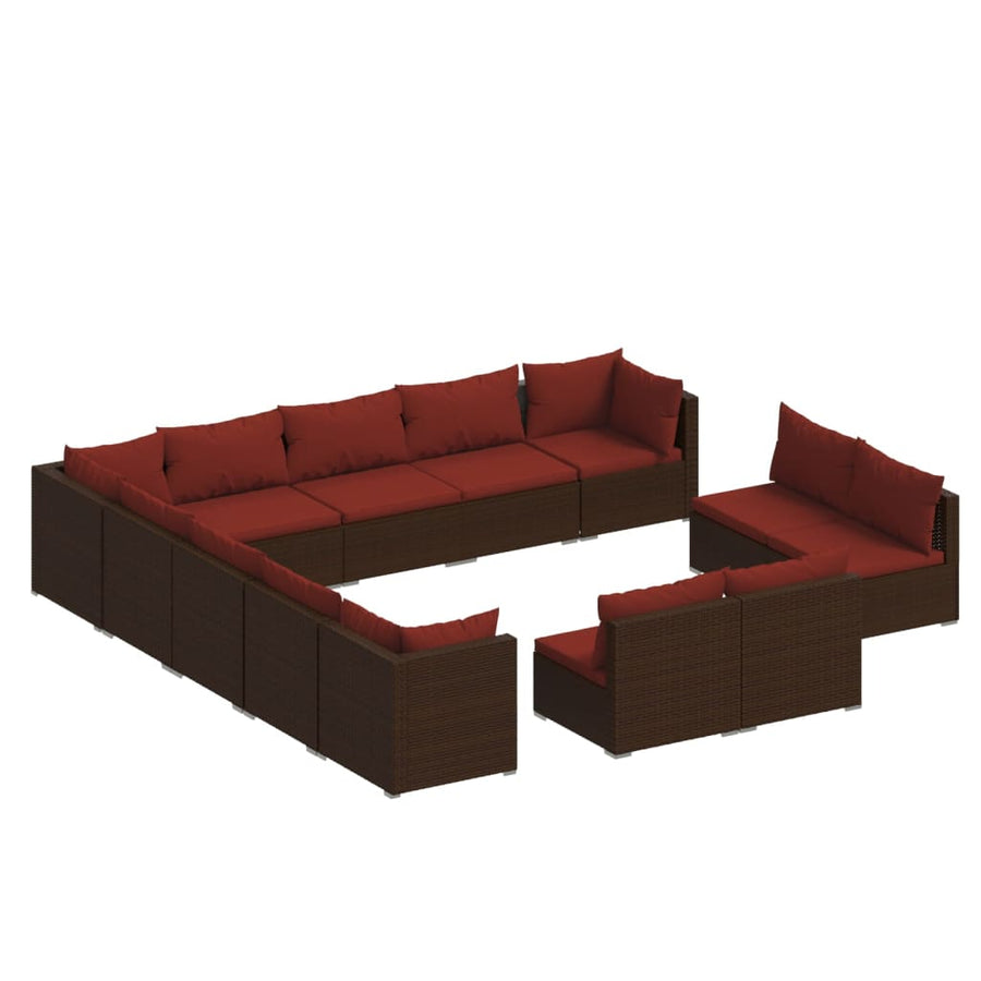 13-Delige Loungeset Met Kussens Poly Rattan 1